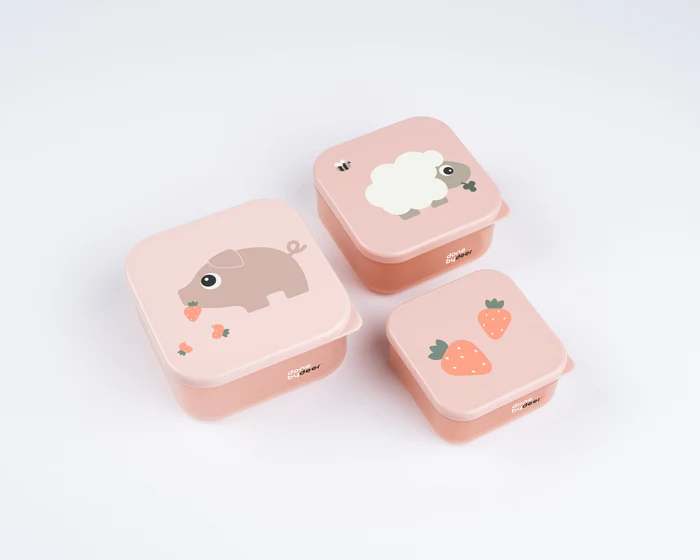 Done by Deer набір снек-боксів 3 шт Tiny Farm, пудровий – інтернет-магазин Done by Deer