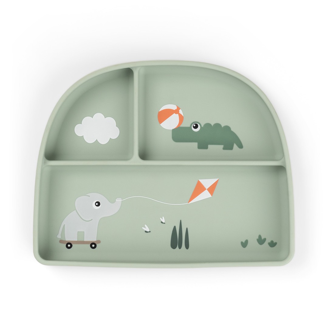 Done by Deer секційна тарілка Stick&Stay Playground, зелений – інтернет-магазин Done by Deer