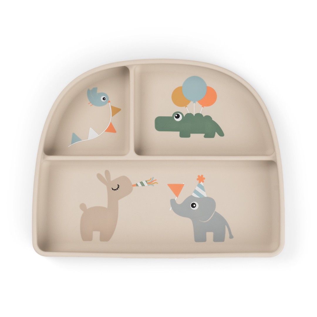 Done by Deer секційна тарілка Stick&Stay Celebration, пісочний – інтернет-магазин Done by Deer