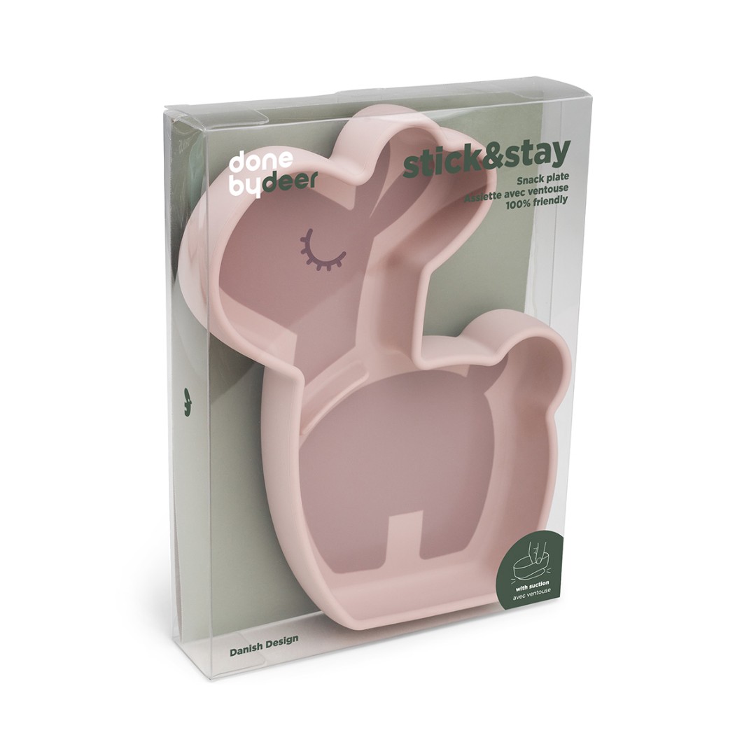 Done by Deer силіконова снек-тарілка Stick&Stay Lalee, пудровий – інтернет-магазин Done by Deer