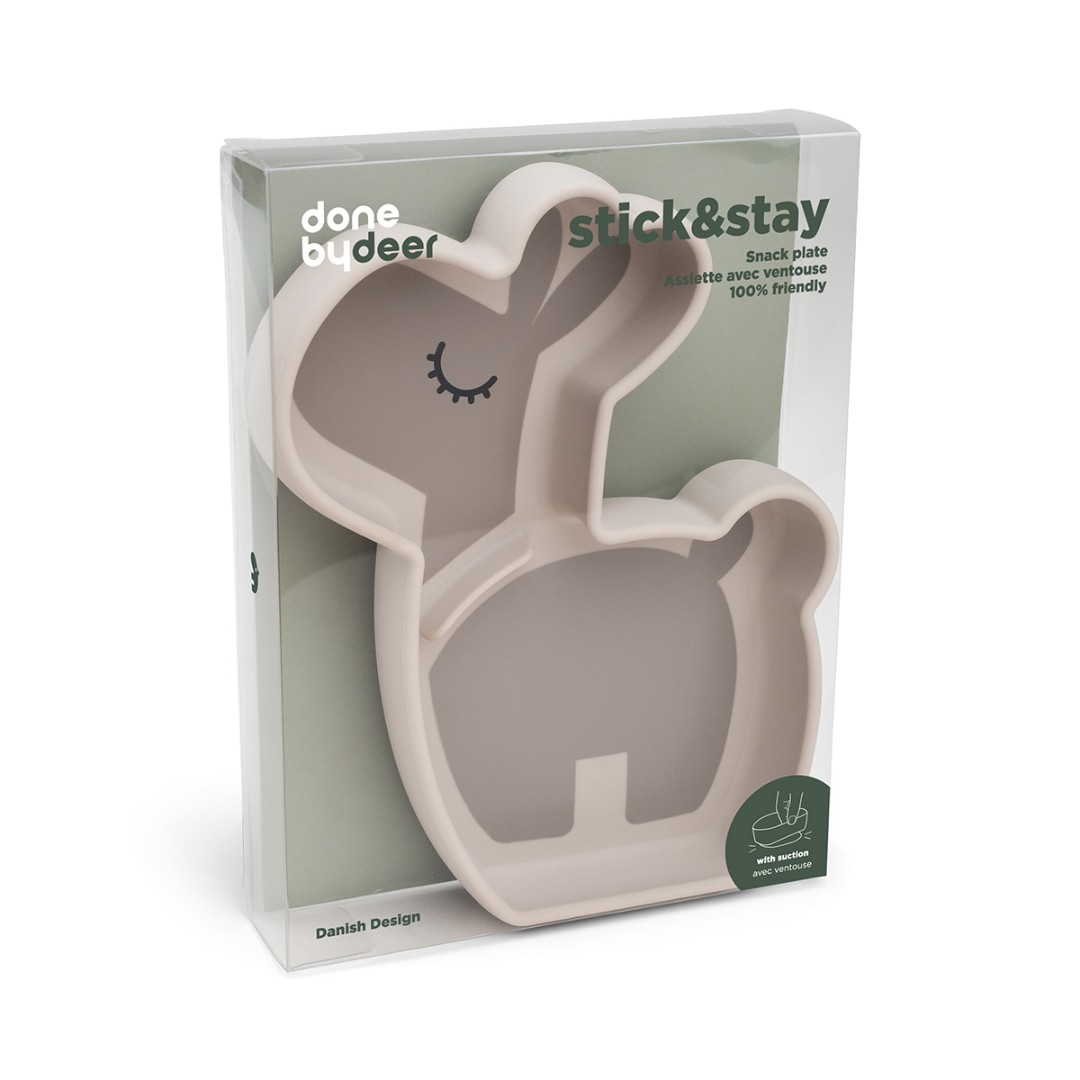 Done by Deer силіконова снек-тарілка Stick&Stay Lalee, пісочний – інтернет-магазин Done by Deer