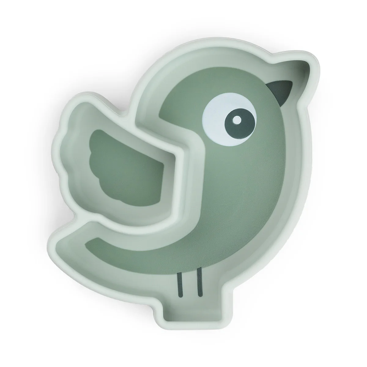 Силіконова снек-тарілка Stick&Stay Birdee, зелений – інтернет-магазин Done by Deer