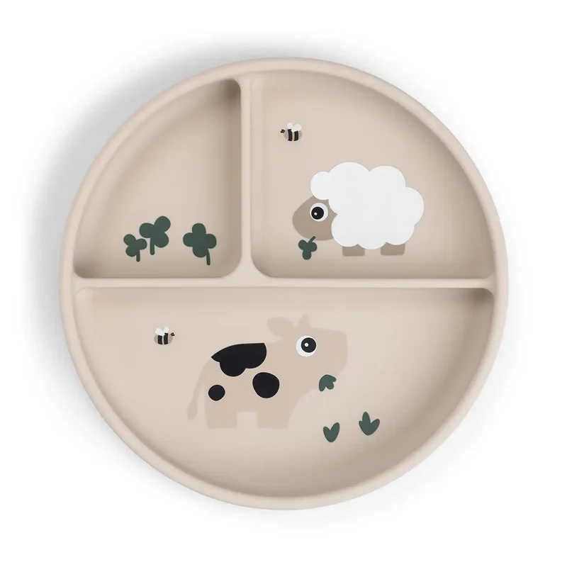 Секційна тарілка Stick&Stay Tiny Farm, пісочний – інтернет-магазин Done by Deer