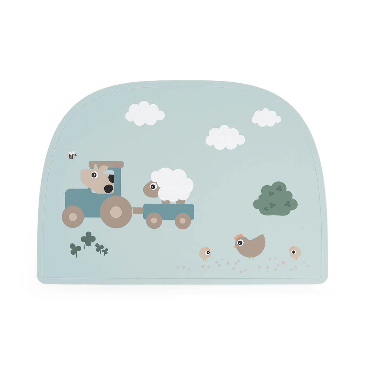 Силіконовий килимок під тарілку Tiny Farm, синій – інтернет-магазин Done by Deer